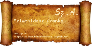Szimonidesz Aranka névjegykártya